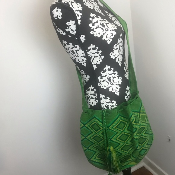 Susu  crochet crossbody mochila green bag - Picture 1 of 8